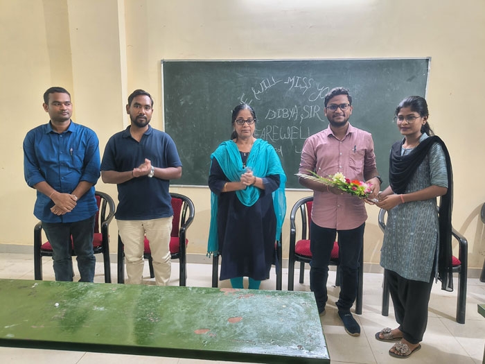 Biding farewell to Mr.Dibya Nag,Lect .in Economics,who is transferred to Loisingha college ,Bolangir
