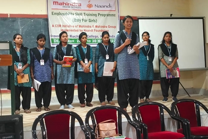 Skill development program for GIRLS from 21.11.2022 to  30.11.2022 by the joint collaboration of KUCHINDA COLLEGE and MAHINDRA AND MAHINDRA.