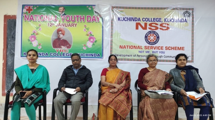 Suchitra Mishra, Principal Dr.A.k.Patra, Administrative Bursar,Mrs.Subhadra Das +2 in-charge,and Mrs Manjushree Dash,HOD,Physics.