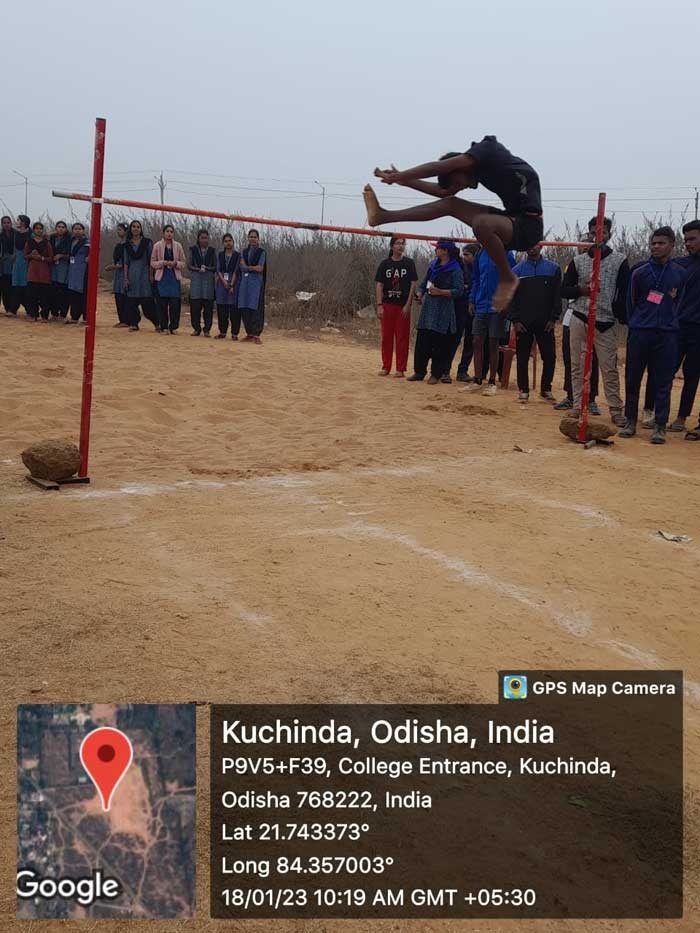 Johan Beck,Assistant Commandant, GC, CRPF, BENGALURU gifted 11 Hockey  to the students of KUCHINDA COLLEGE, KUCHINDA,on the ANNUAL ATHLETIC MEET,18.01.2023
