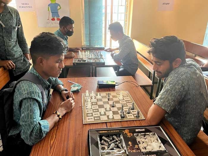 Chess tournament is organised by BOYS' COMMON ROOM by Mr Roshan Kullu,Lecturer in English ,today,16.02.2023.