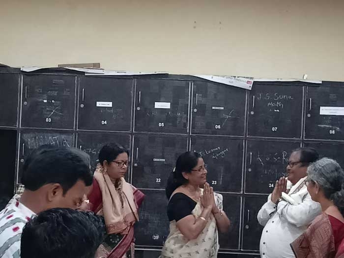 Bidding farewell to Mr.Ram chandra Behera, Head clerk, KUCHINDA COLLEGE, KUCHINDA,today 30.04.2023 at 11am.