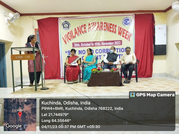 Observation of VIGILANCE AWARENESS WEEK at KUCHINDA COLLEGE, KUCHINDA